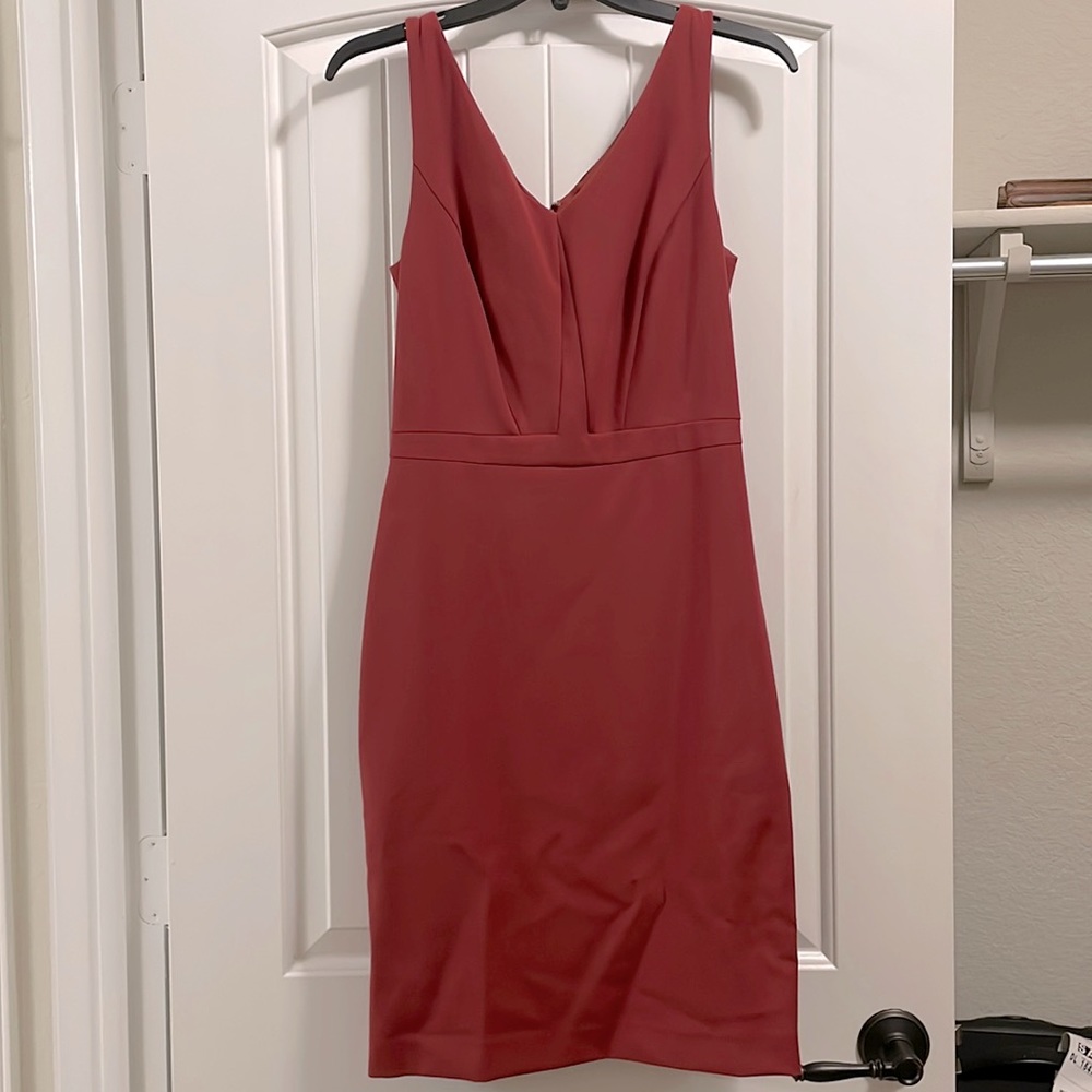 WHBM Body Perfecting V-Neck Sheath Dress in Size 4
